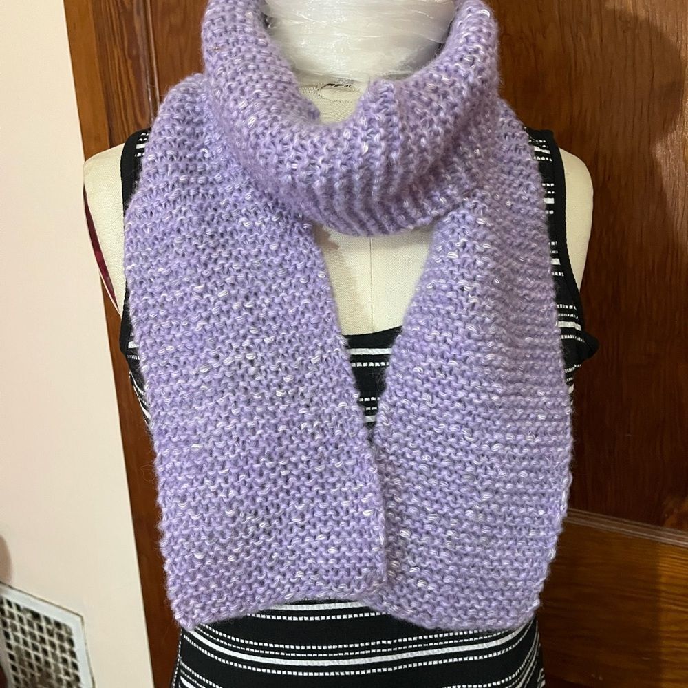Handmade Lavender Knit Scarf